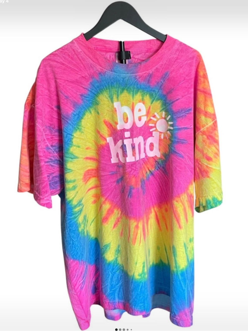 “NWT” “Be Kind” TIE DYE SHIRT 3X MULTICOLOR UNISEX GRAPHIC TEE-CLEAN!